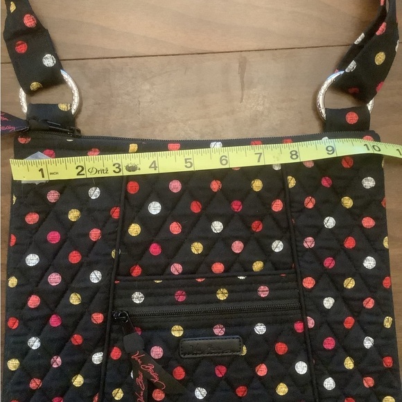 Vera Bradley Quilted Tote Bag Black Multicolor Polka Dots – Like New - Picture 9 of 10